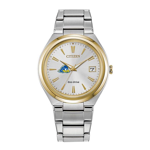Women's Silver/Gold Delaware Fightin' Blue Hens Eco-Drive Two-Tone Watch