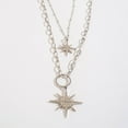 thumbnail image 1 of Women's Silver Luna Layered Stars Pendant Necklace by Elsie & Zoey, 1 of 1