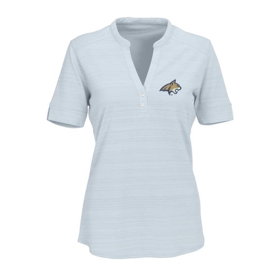 Women's Silver Montana State Bobcats Strata Textured Henley Shirt