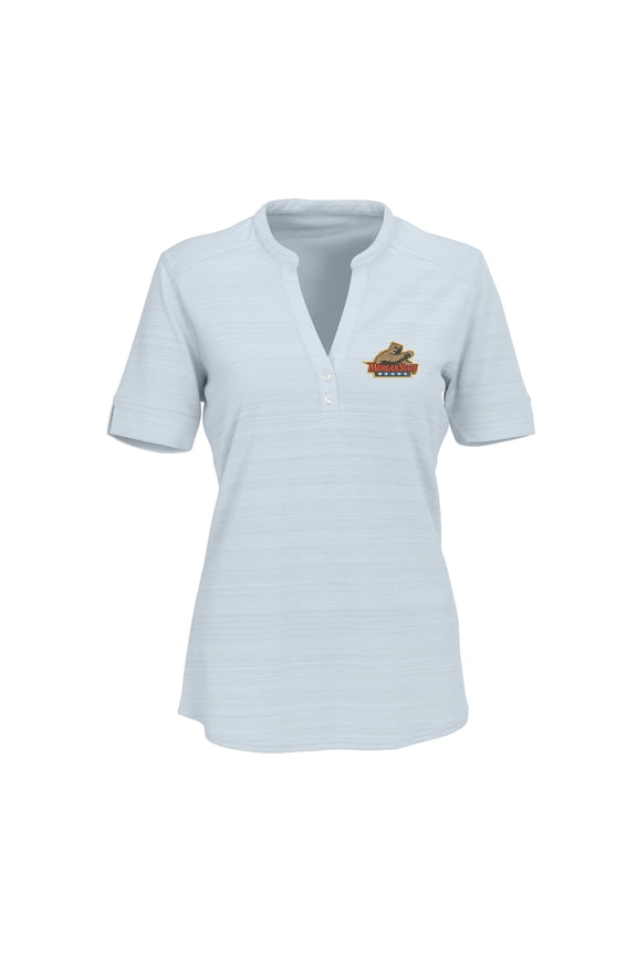 Women's Silver Morgan State Bears Strata Textured Henley Shirt