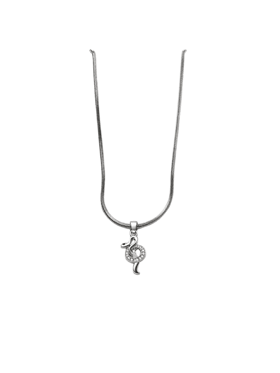 Women's Musical Note Pendant Necklace with Crystal Accent, Adjustable Chain, Music Lover Jewelry Gift