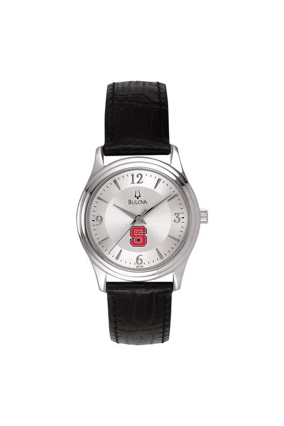 Women's Silver NC State Wolfpack Leather Watch