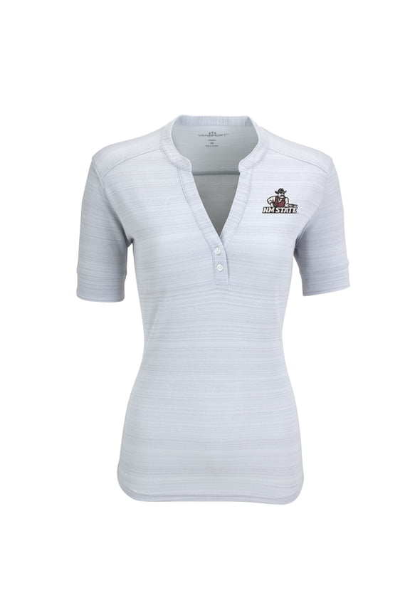 Women's Silver New Mexico State Aggies Strata Textured Henley Shirt