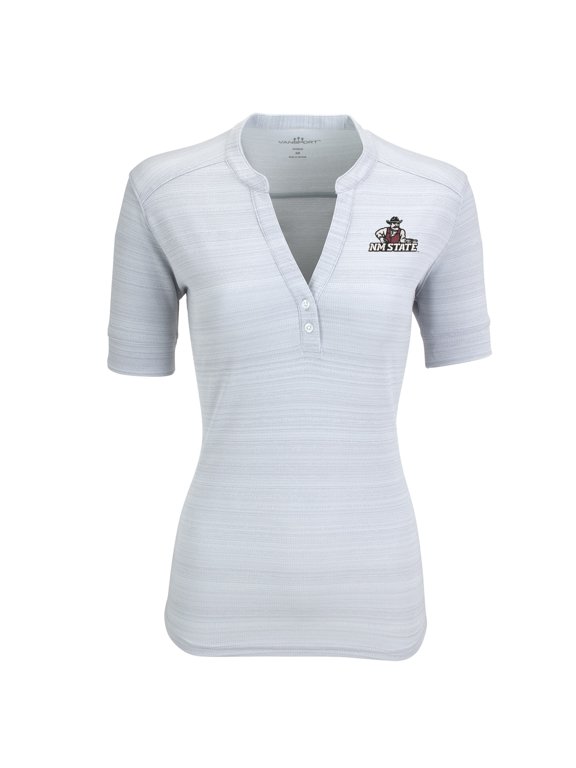 Women's Silver New Mexico State Aggies Strata Textured Henley Shirt