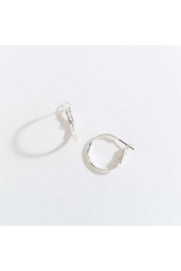 Women's Silver Pattern Hoop Ear Sense Earrings by Howard's