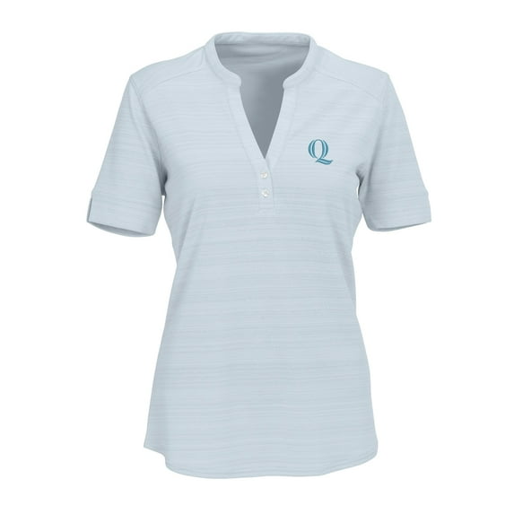 Women's Silver Quinnipiac Bobcats Strata Textured Henley Shirt