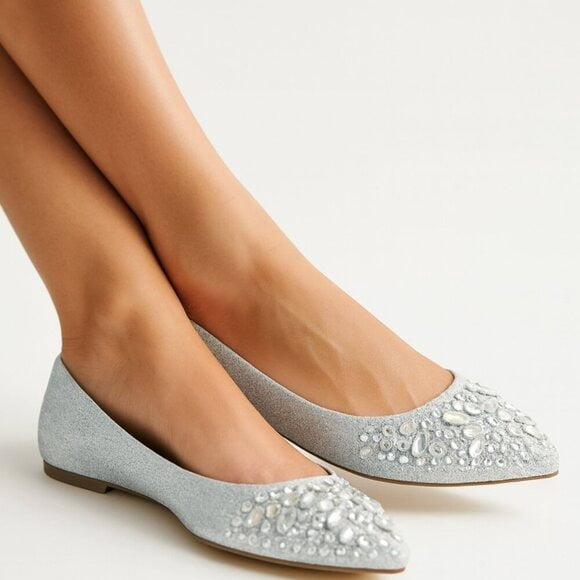 Silver Flat Shoes - Walmart.com Silver Flat Shoes - Walmart.com