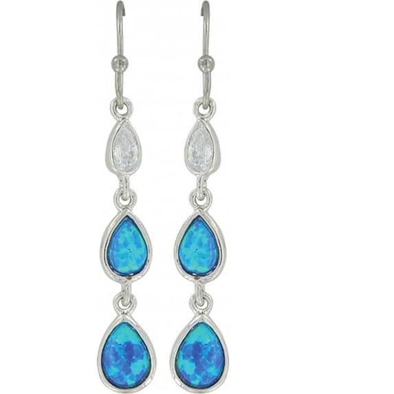 Women's Silver River Of Lights Falling Into Water Earrings - Er3629