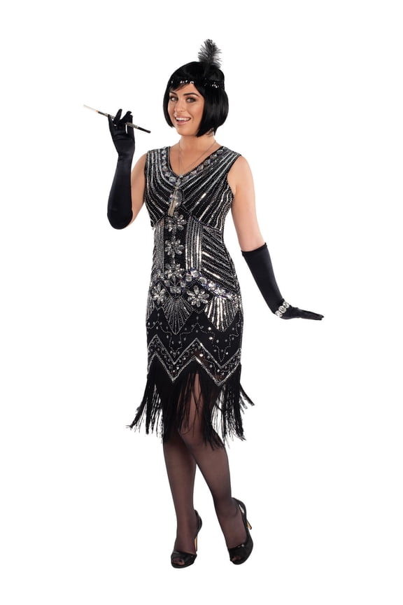 Women's Silver Screen Flapper Costume
