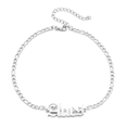 thumbnail image 1 of Women's Silver Stainless Steel Adjustable ARIES Zodiac Anklet Bracelet Jewelry, 1 of 4