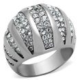 thumbnail image 1 of Women's Silver Stainless Steel Engagement Ring with Top Grade Crystal in Clear - Size 7, 1 of 3