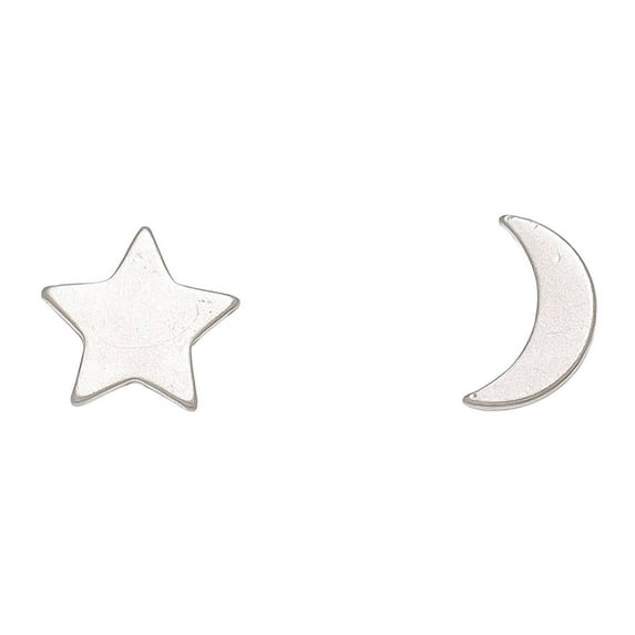 Women's Silver Stud Buds Moon/Star Earrings by Howard's