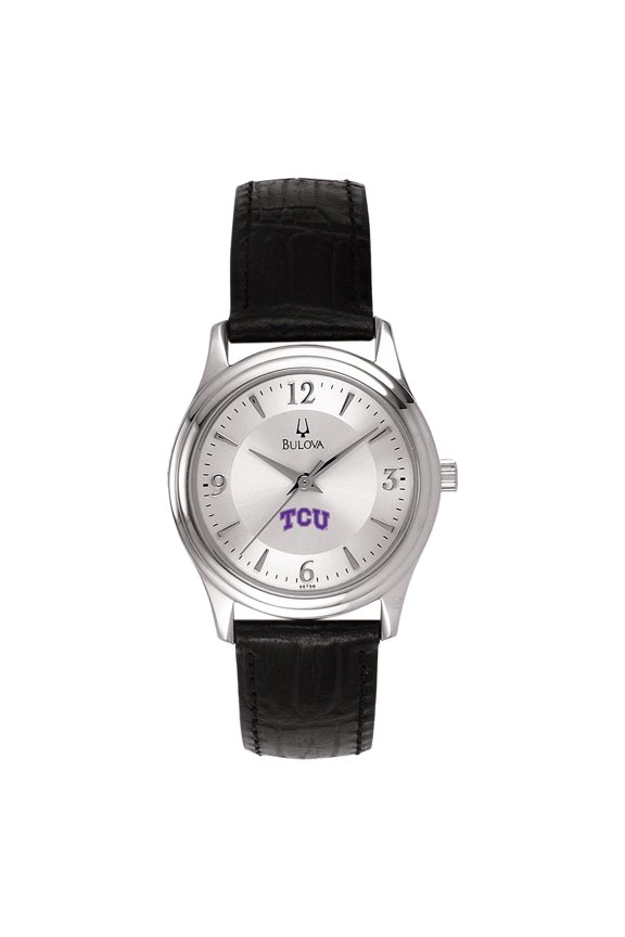 Women's Silver TCU Horned Frogs Leather Watch