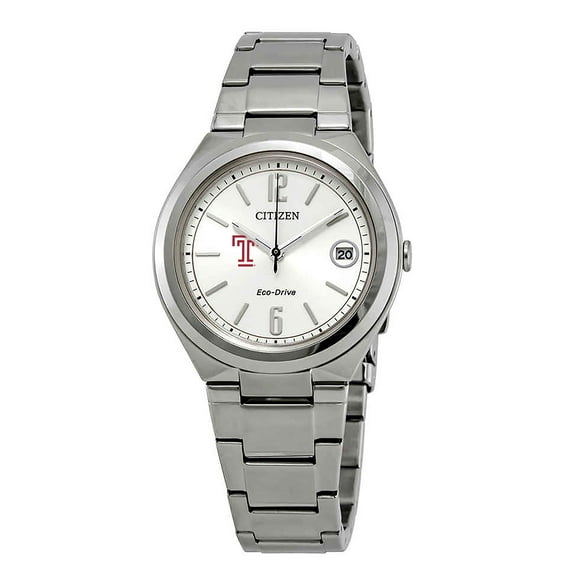 Women's Silver Temple Owls Eco-Drive Stainless Steel Watch