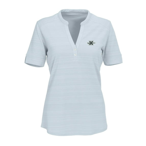Women's Silver Xavier Musketeers Strata Textured Henley Shirt