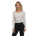 thumbnail image 1 of Women's Simple Basic Square Neck Knitted Top T-shirt Weardear, 1 of 7
