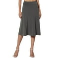 thumbnail image 1 of Women's Simple Foldover Stretch A-Line Flared Knee Length Skirt Comfy Stylish, 1 of 7