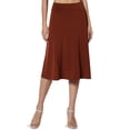 thumbnail image 1 of Women's Simple Foldover Stretch A-Line Flared Knee Length Skirt Comfy Stylish, 1 of 7