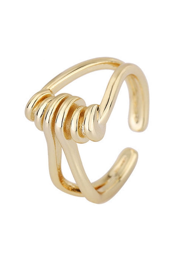 Adjustable Copper Ring Geometric Electroplated For Women Spring Fashion Jewelry High End Temperament For Women Everyday