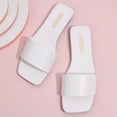 thumbnail image 1 of Women’s Simple Square Toe Open Toe Flat Sandals Single Strap for Comfort and Non-Slip Sole, 1 of 6