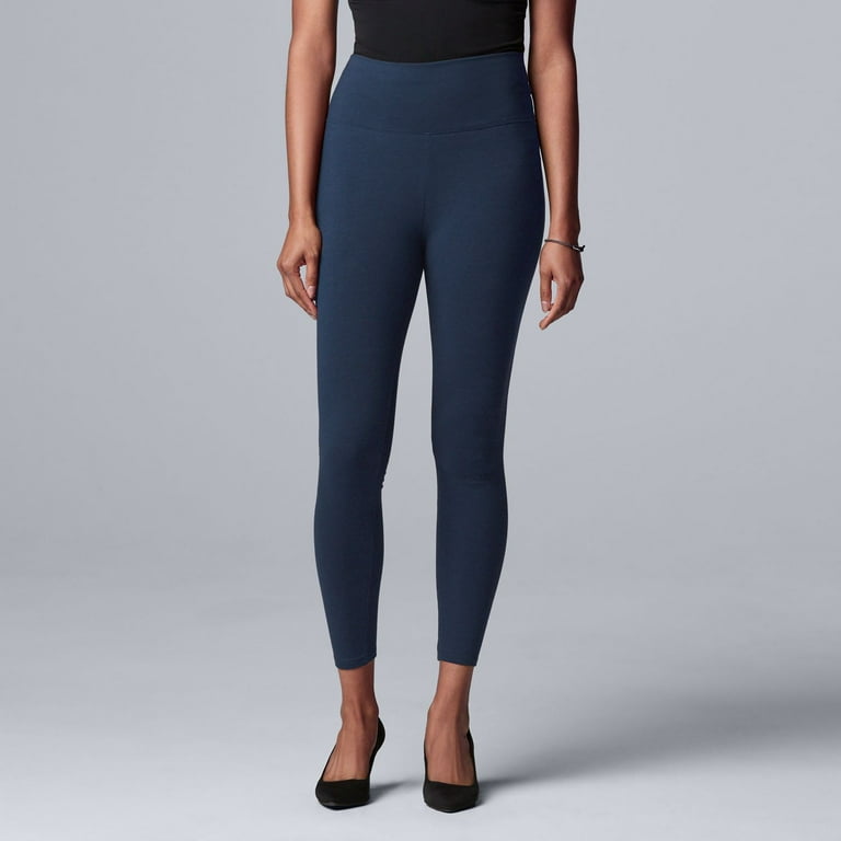 Women s Simply Vera Vera Wang Live In Shaping High Rise Leggings Color Navy Size MEDIUM Walmart