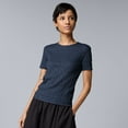 thumbnail image 1 of Women's Simply Vera Vera Wang Textured Tee Color: Vera Navy Size: XX LARGE, 1 of 4