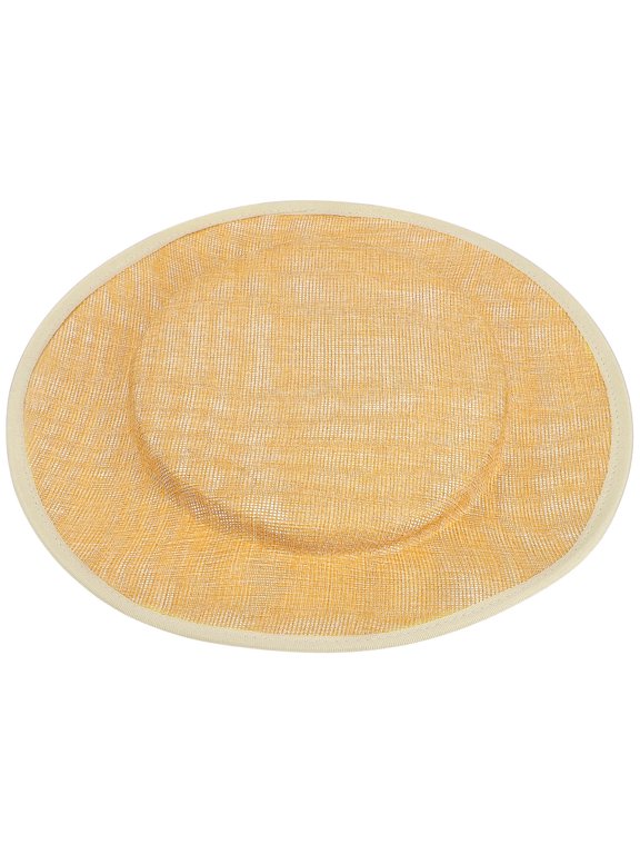 Women's Sinamay Round Base Cocktail Hat Fascinator Millinery Craft Accessory Yarn Hat Bottom in Apricot
