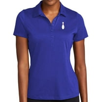 Women's Single Bowling Pin Moisture-Wicking Performance Polo Shirt, Extra Small True Royal