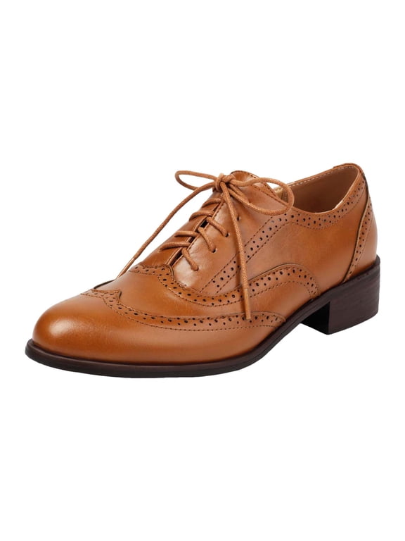 Women's Single Shoe Color Blocked Lace Up Low Heel Blok Women's Shoes