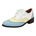 thumbnail image 1 of Women's Single Shoe Color Blocked Lace Up Low Heel Blok Women's Shoes, 1 of 9