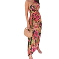 thumbnail image 1 of Women's Single Shoulder Floral Pleated Dress with Ruched Details and Asymmetrical Cutout Silhouette 100% Polyester, 1 of 10