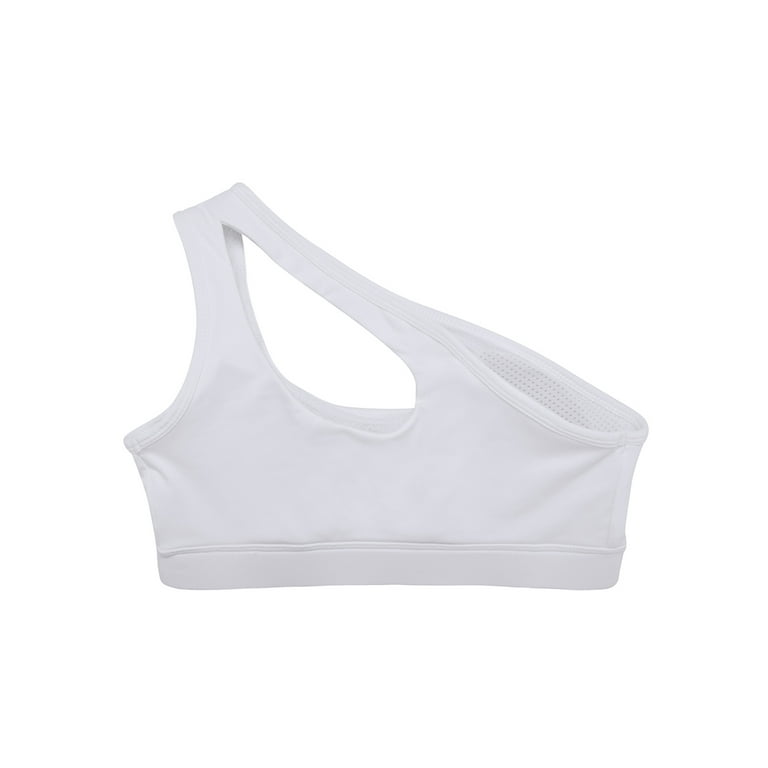 Women's Single Shoulder Sport Bras Activewear Bra Asymmetrical Shoulder Cut  Out Tank Top Workout Padded Sports Bra with Removable Cups