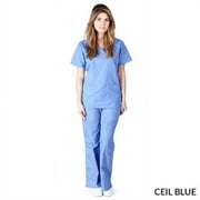 NATURAL UNIFORMS Women's Six-Pocket Mock Wrap Medical Scrub Set