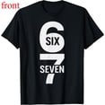 thumbnail image 1 of Women's Six Seven Graphic Cotton T Shirt Casual Breathable Short Sleeve Round Neck Top Black S-5XL, 1 of 5