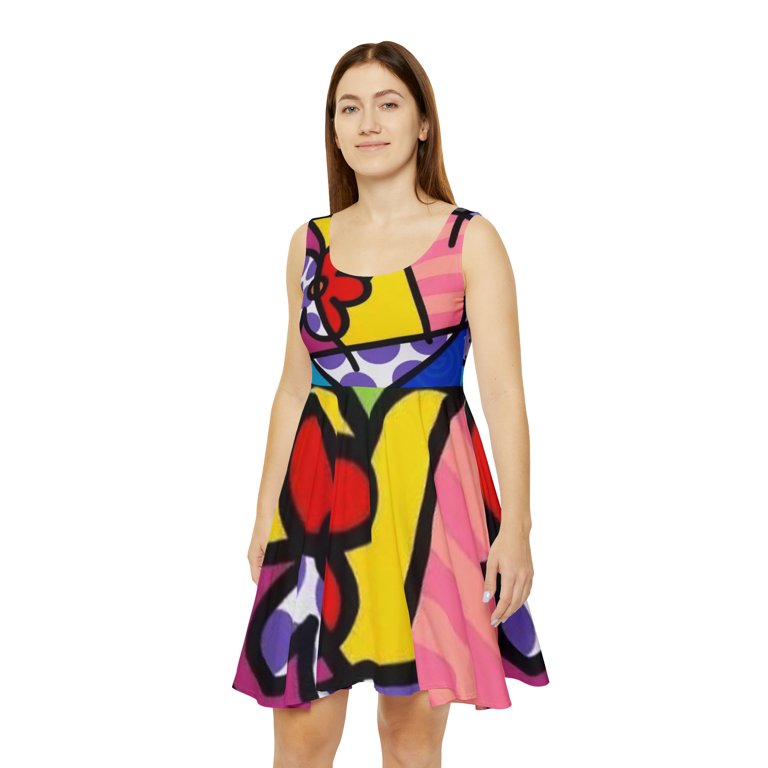 walmart skater dress Maddie's Store Women's Skater Dress, Size: Small, Black