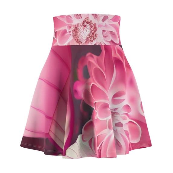 Women's Skater Pink Floral Skirt (AOP)