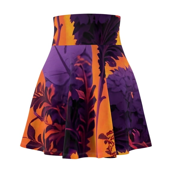 Women's Skater purple orange Skirt (AOP)