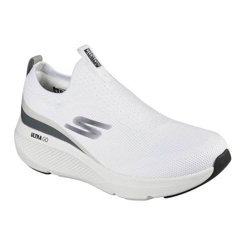 Skechers Women's Go Run Elevate - Hot Streak Sneaker, White/Black, 10 M US