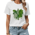 thumbnail image 1 of Women's Skeleton Jungle Graphic Comfortable T Shirt Casual Breathable Short Sleeve Round Neck Top White S-5XL, 1 of 5