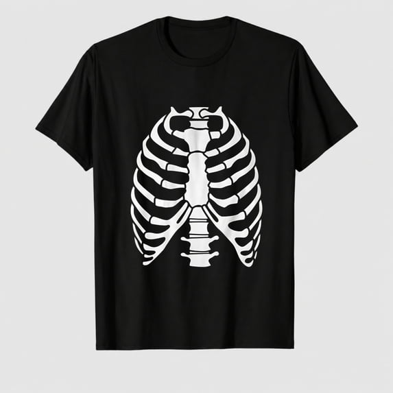 Women's Skeleton Rib Cage Halloween T-shirt