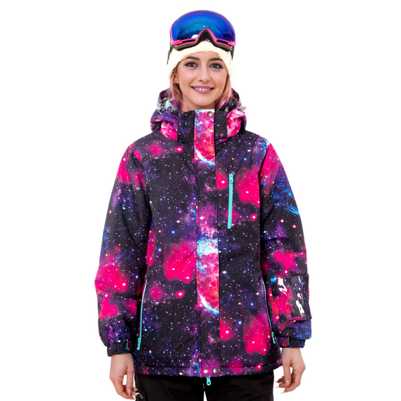 BGX Women's Ski Jacket Waterproof Winter Snow Coats With Hooded for Skiing Snowboarding Outdoor(Nebula,XL)
