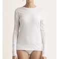 thumbnail image 1 of Women's Skin SSFJ1030 Superfine Pima Jersey Long Sleeve Crew Neck Tee (White S), 1 of 4