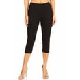 thumbnail image 1 of Women's Skinny Denim Capris Stretch Pull On Capri Jeans Inseam 21" Black Denim Size X-Large, 1 of 7