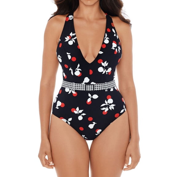 Women's Skinny Dippers 6533345 Fruiti Tutti Thrill Belted One Piece Swimsuit