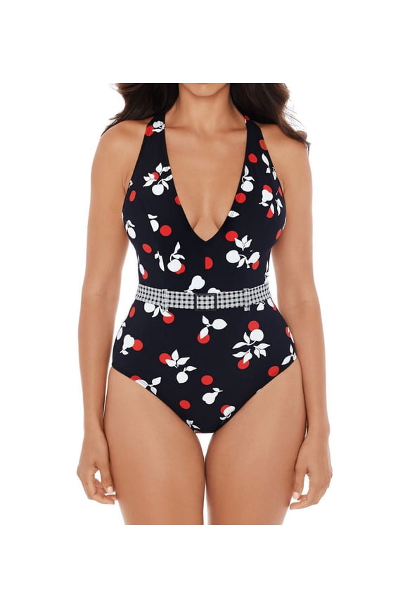 Women's Skinny Dippers 6533345 Fruiti Tutti Thrill Belted One Piece Swimsuit