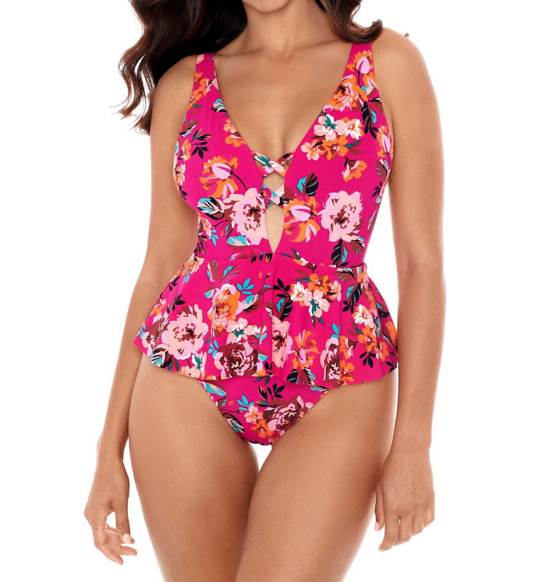 Skinny Dippers Women's Hot House Daisy Mae Bikini Top Swimsuit Pink Size Medium