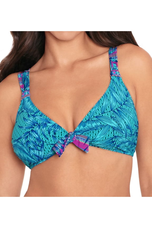 Women's Skinny Dippers 6540319 Mojito Soomi Tie Front Bralette Swim Top (Malibu S)