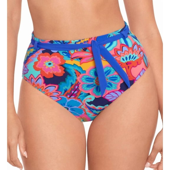 Women's Skinny Dippers 6540341 Tapestry Cherry Dip Belted Sash Swim Bottom (Multi S)