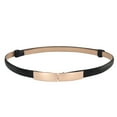 thumbnail image 1 of Women's Skinny Leather Belt with Adjustable Golden Color Buckle for Dresses, Jeans, And Coats by Gbobgt Black One Size, 1 of 5