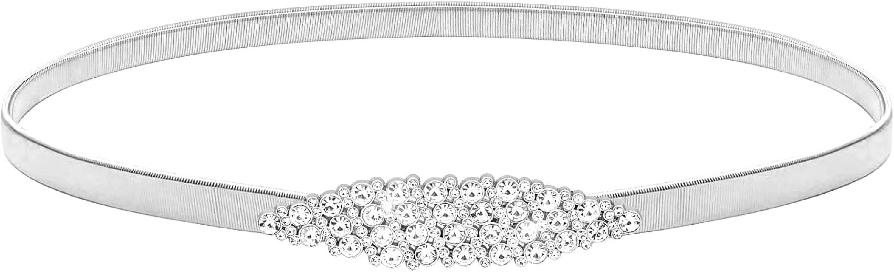 9655 Skinny Metal Elastic Waist Belt For Women Stretch Thin Dresses s-l1200.webp main image 2